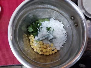 Nariyal ki Chatni_add ingredient to mixer